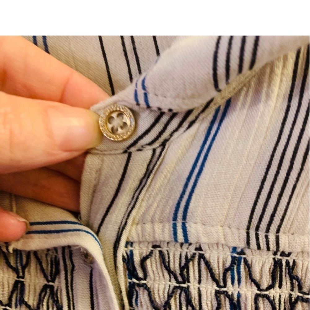 ANTHROPOLOGIE FLOREAT Northfolk Stripe Button Down Top - Picture 7 of 10